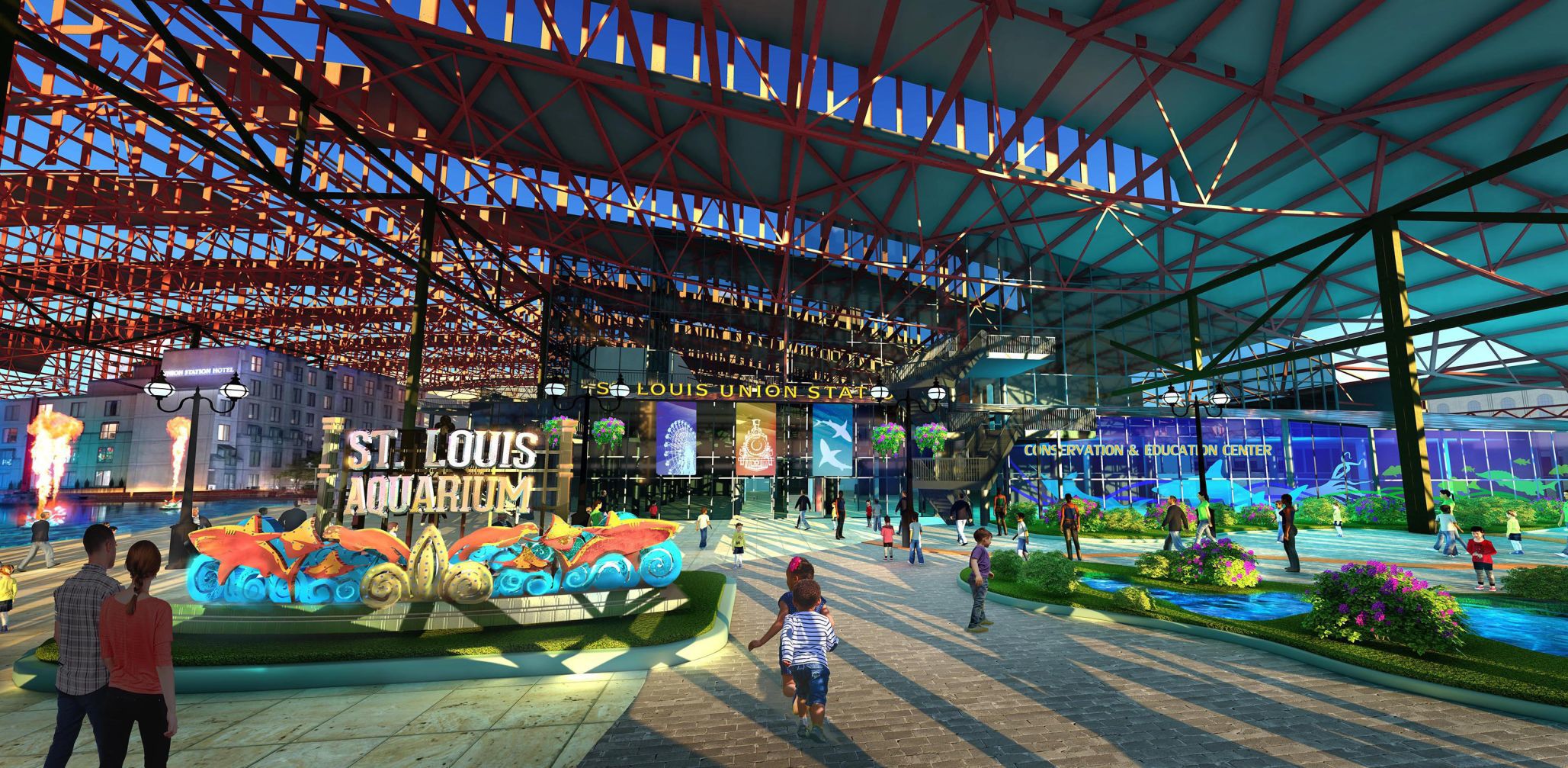 Renderings of the St. Louis Aquarium